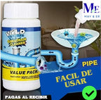 TRIPACK POLVO DESTAPA CAÑERÍAS, CAÑO, DESAGÜE, DRENAJES, WC, TUBERÍAS X3