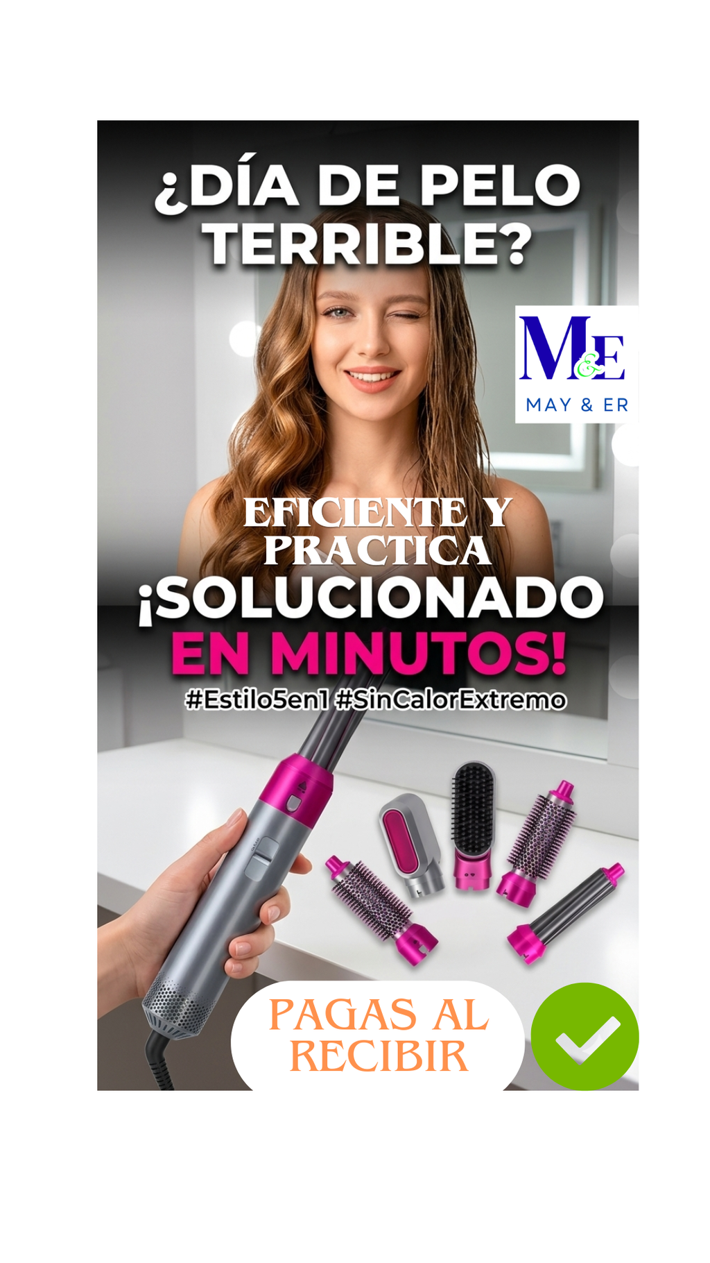 Cepillo Multiuso Rizador Secador 5 En 1, FACIL DE USAR 5/5 ⭐️⭐️⭐️⭐️⭐️