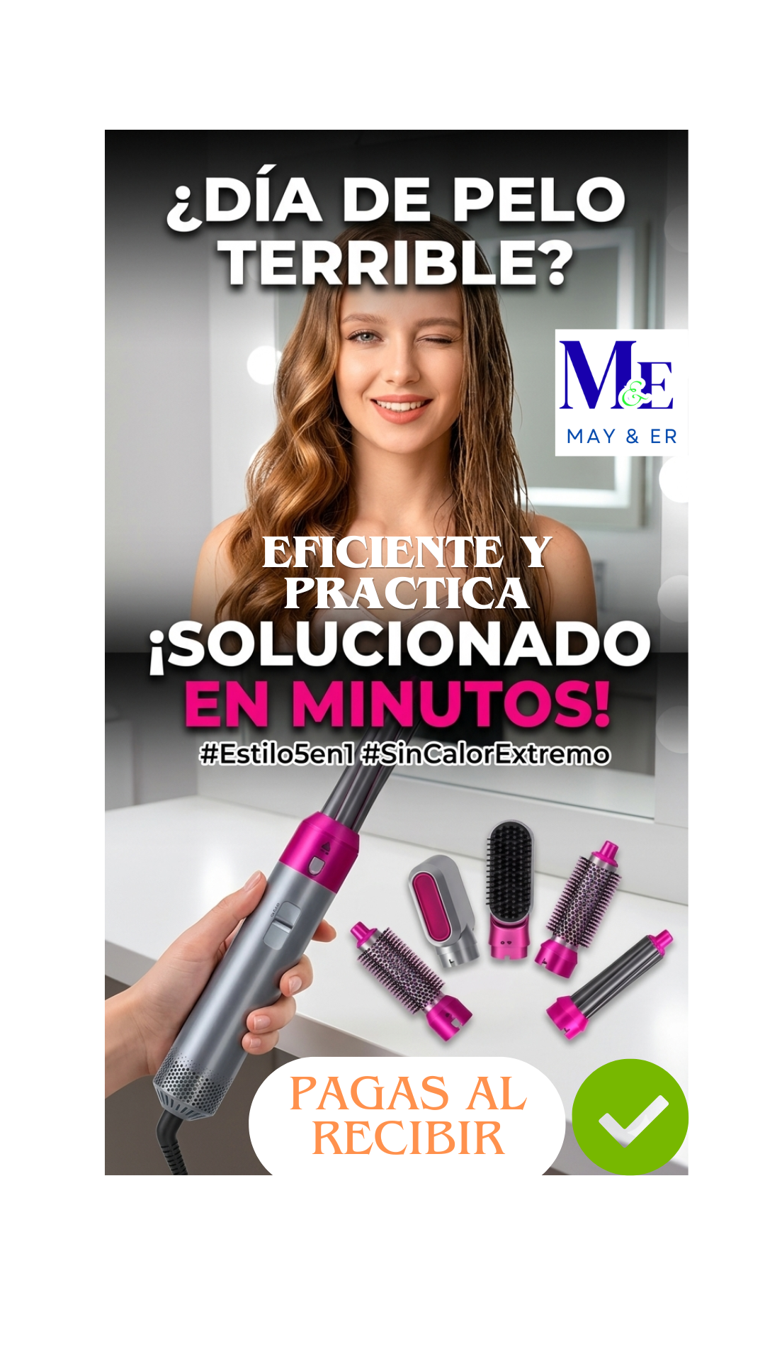 Cepillo Multiuso Rizador Secador 5 En 1, FACIL DE USAR 5/5 ⭐️⭐️⭐️⭐️⭐️