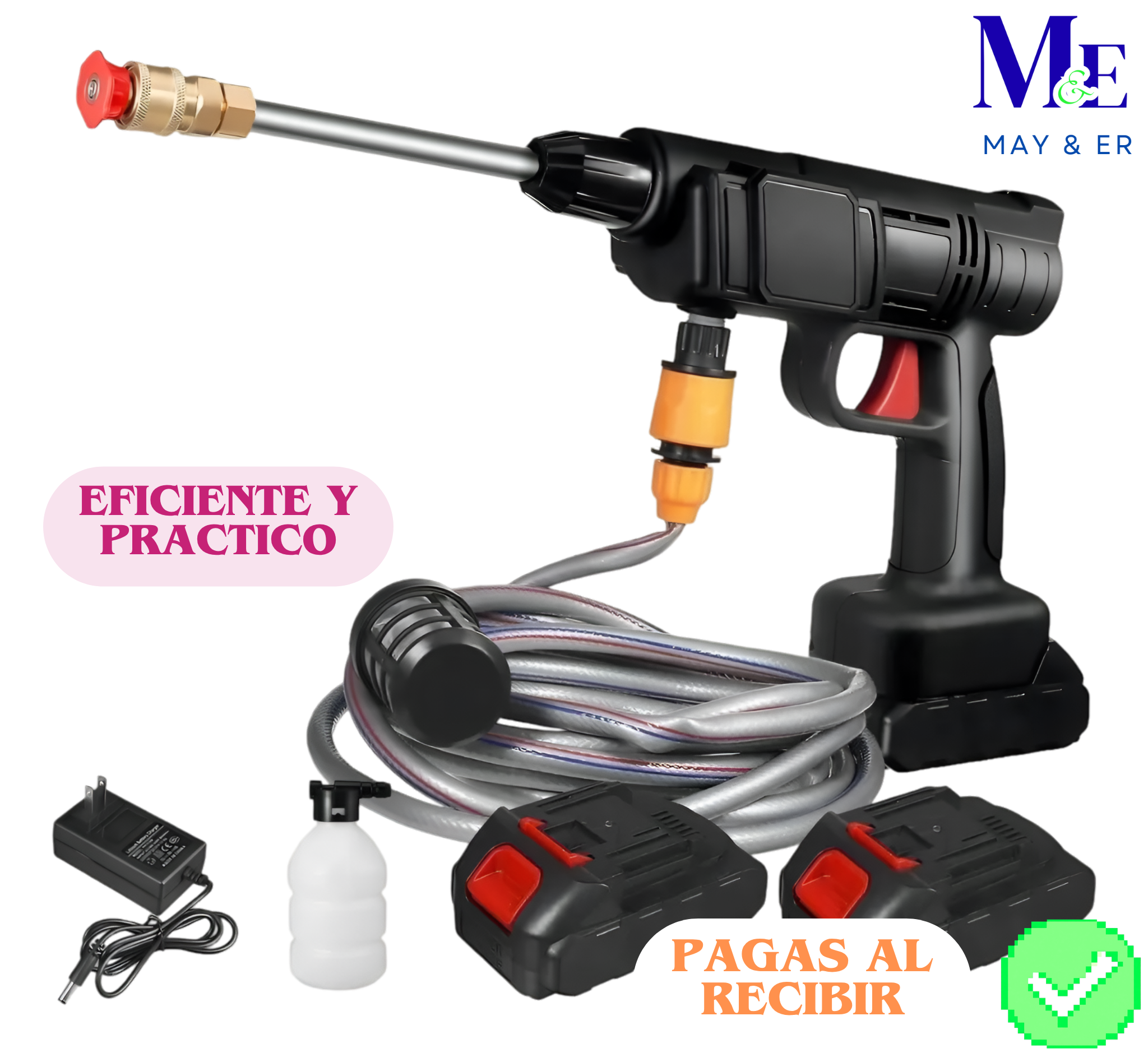 HIDROLAVADORA CON DOS BATERIAS, Mayor Eficiencia en Tiempo 5/5 ⭐️⭐️⭐️⭐️⭐️