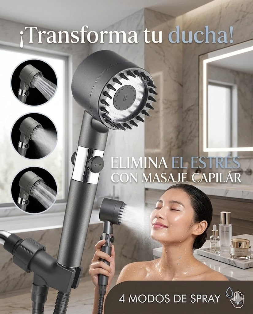 CABEZAL DUCHA MASAJEADOR CON FILTRO X2, DISEÑO EFECTIVO Y MUY COMODO. 5/5 ⭐️ ⭐️ ⭐️ ⭐️ ⭐️