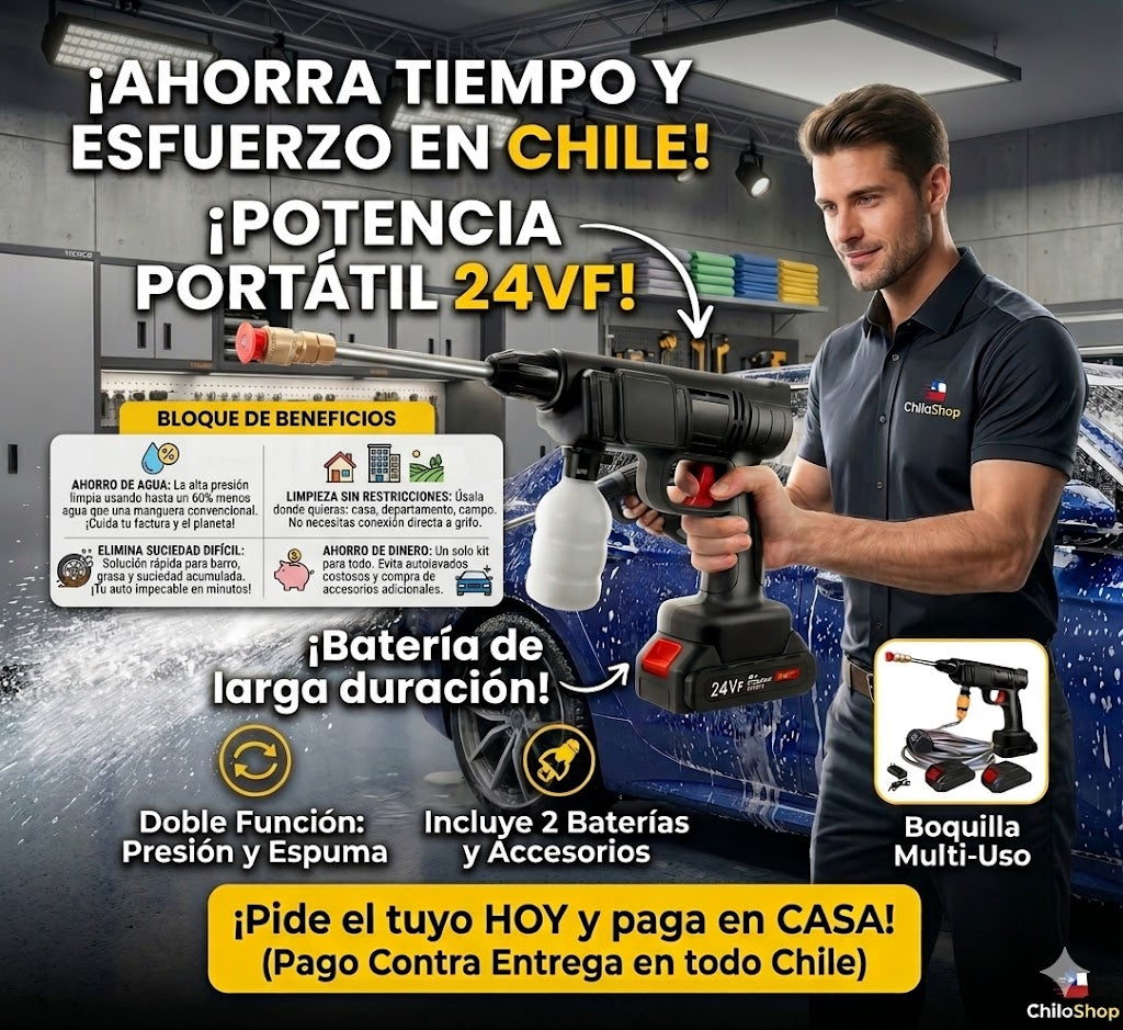 HIDROLAVADORA CON DOS BATERIAS, Mayor Eficiencia en Tiempo 5/5 ⭐️⭐️⭐️⭐️⭐️